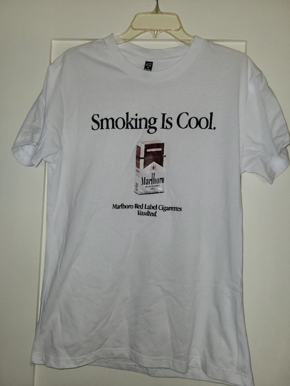 Retro SMOKING IS COOL Marlboro T-Shirt Medium M 100% Cotton 1970s style